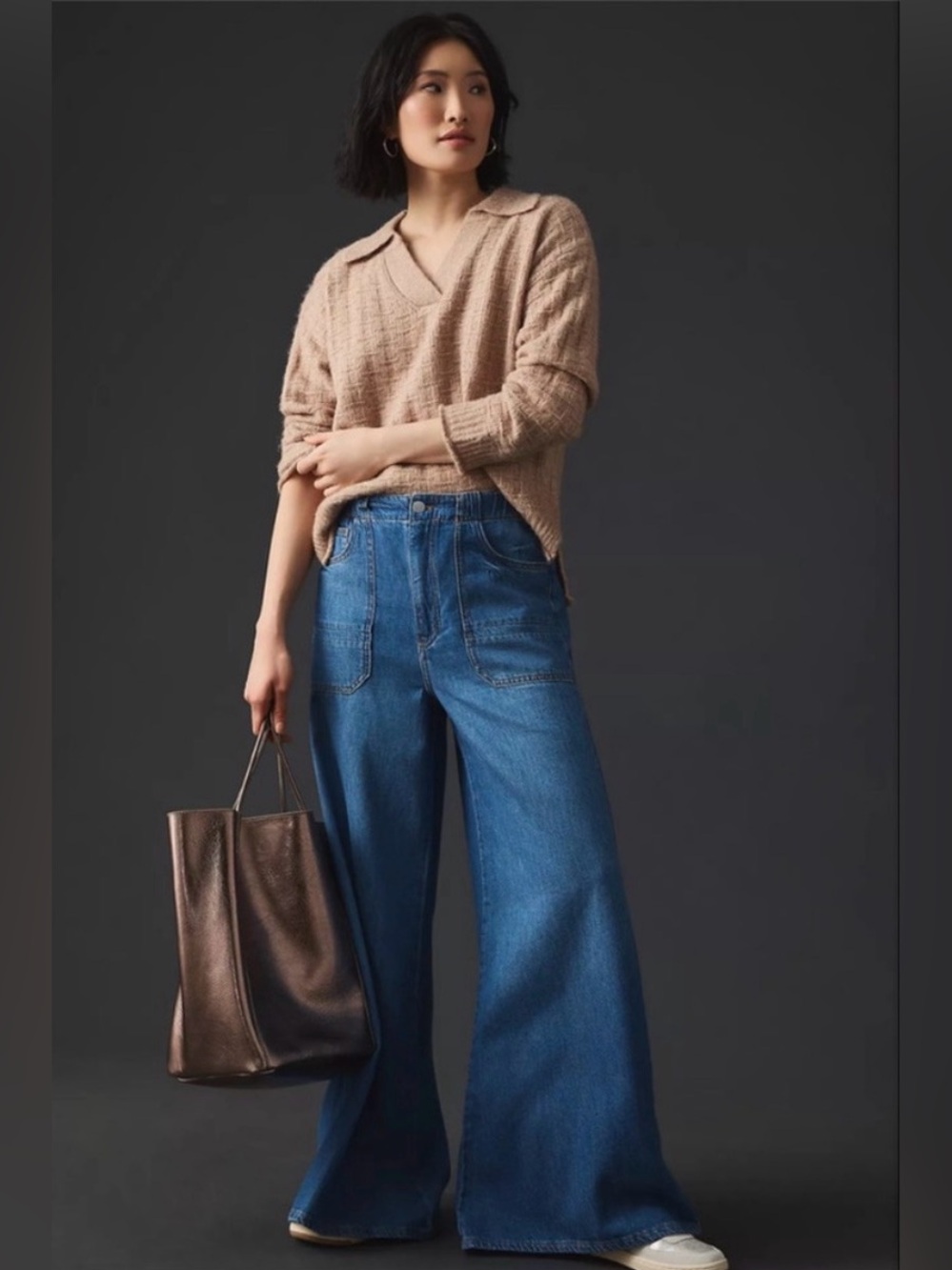 Anthropologie Pilcro Jane Wide-Leg Pull-On Jeans, Size S